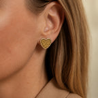 Graceful Gold Heart Earrings