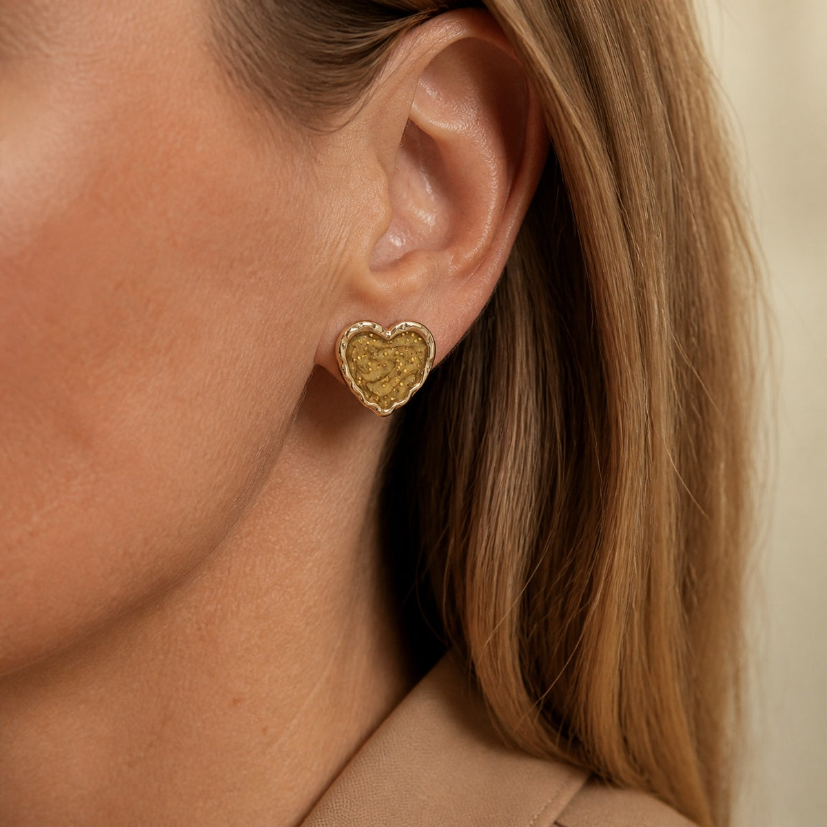 Graceful Gold Heart Earrings
