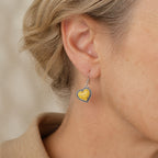 Boho Yellow Heart Earrings