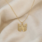 Butterfly Initial Letter Pendant Necklace
