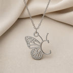 Butterfly Initial Letter Pendant Necklace
