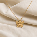 Butterfly Initial Letter Pendant Necklace