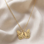 Butterfly Initial Letter Pendant Necklace