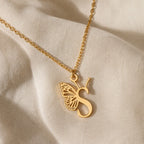 Butterfly Initial Letter Pendant Necklace