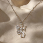 Butterfly Initial Letter Pendant Necklace