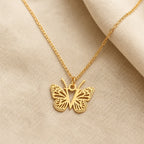 Butterfly Initial Letter Pendant Necklace