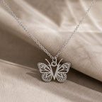 Butterfly Initial Letter Pendant Necklace