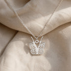 Butterfly Initial Letter Pendant Necklace