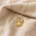 Butterfly Initial Letter Pendant Necklace