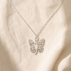 Butterfly Initial Letter Pendant Necklace