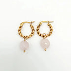 Louane Graceful Drop Stone Twisted Earrings