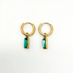 Gleaming Rectangle Drop Gem Earrings