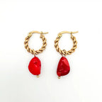 Louane Graceful Drop Stone Twisted Earrings