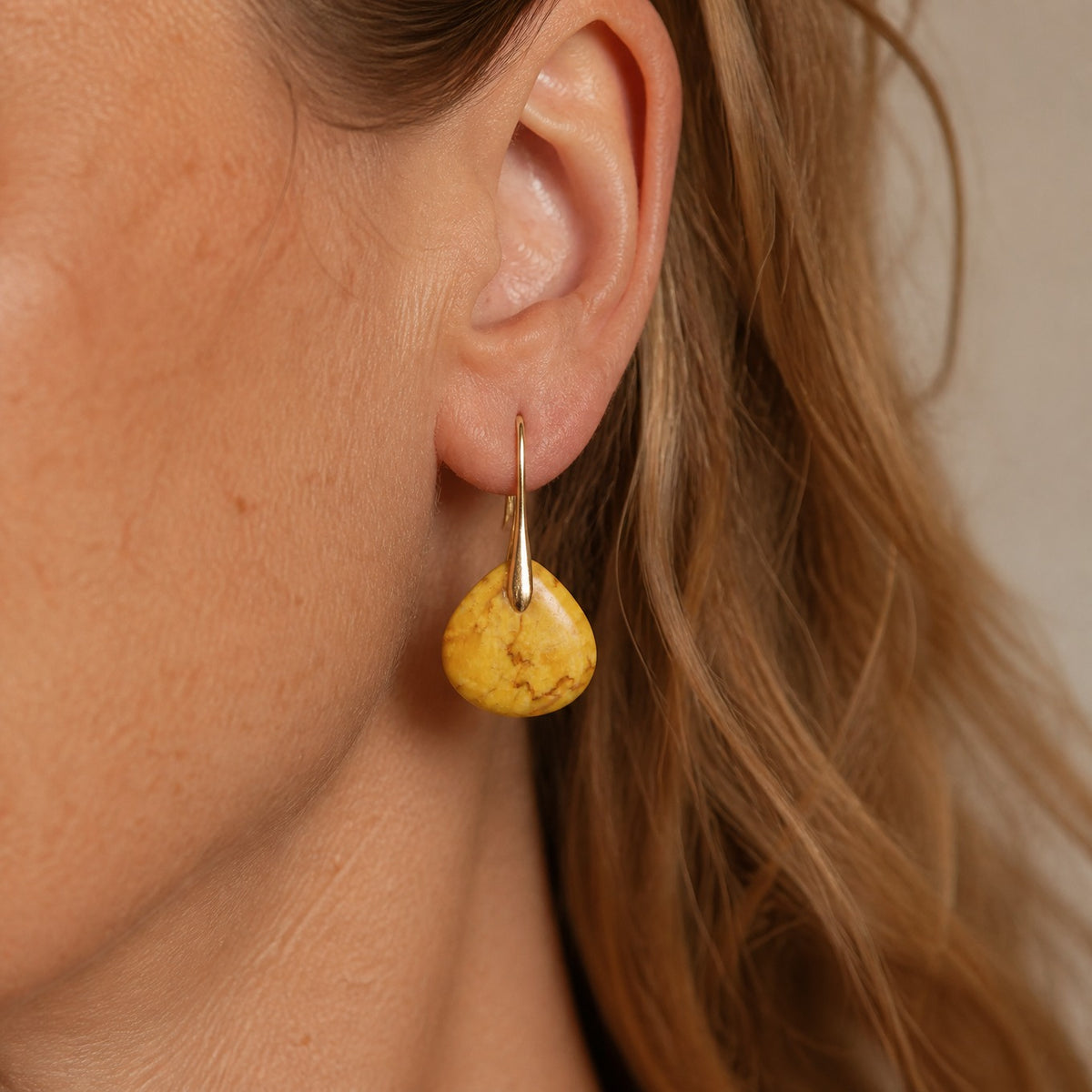 Ethereal Amber Teardrop Earrings