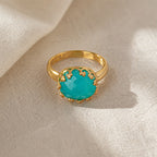 Turquoise Oval Solitaire Ring