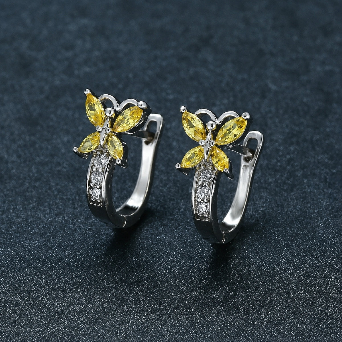Radiant Butterfly Hoop Earrings