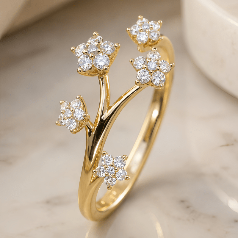 Elegant Floral Branch Ring