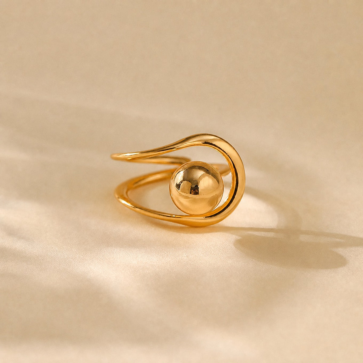 Sophisticated Metal Ball Ring