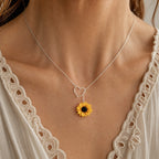 Radiant Heart Sunflower Necklace