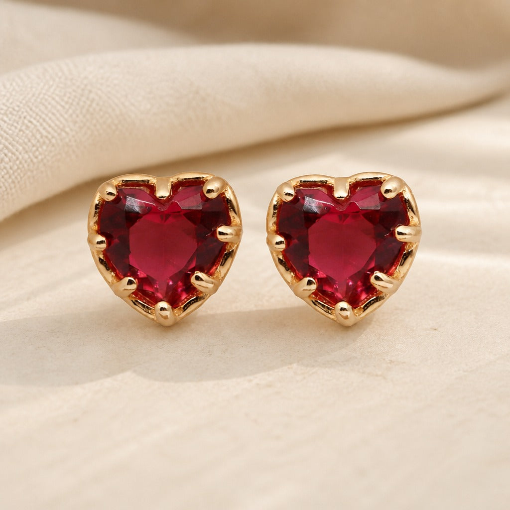 Heart Halo Stud Earrings