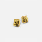 Vintage Gold Rectangle Stud Earrings