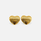 Gold Shell Heart Earrings