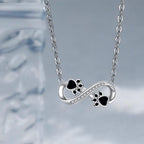 Infinity Paw Print Zirconia Necklace