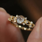 Golden Moonstone Elegant Ring