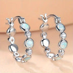 Bohemian Opal Round Earrings