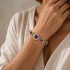 Amethyst Charm Gold Bracelet