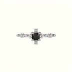 Vintage Black Square Cubic Inlay Ring