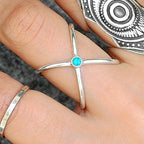 Criss Cross Turquoise Ring