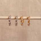 Elegant Pearl Twist Hoop Earrings