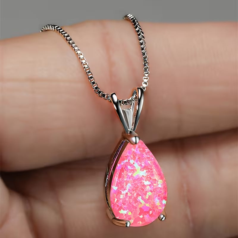 Opal Infinity Pendant Necklace