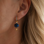 Blue Crystal Hoop Earrings