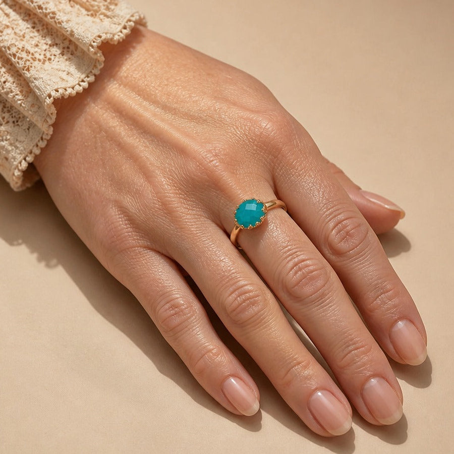 Turquoise Oval Solitaire Ring