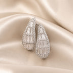 White Gold Cascade Hoop Earrings