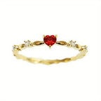 Petite Heart Ruby Ring