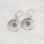 Retro Creative Round Geometric Dandelion Earrings