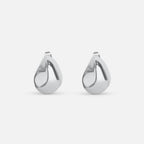 Modern Silver Tear Drop Earrings