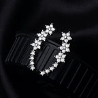 Sparkling Flower Drop Statement Earrings