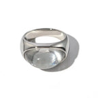 Chunky Half Gemstone Dome Rings