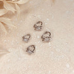 Silver Crystal Star Huggie Hoops