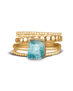 Aquamarine Stacking Ring Set