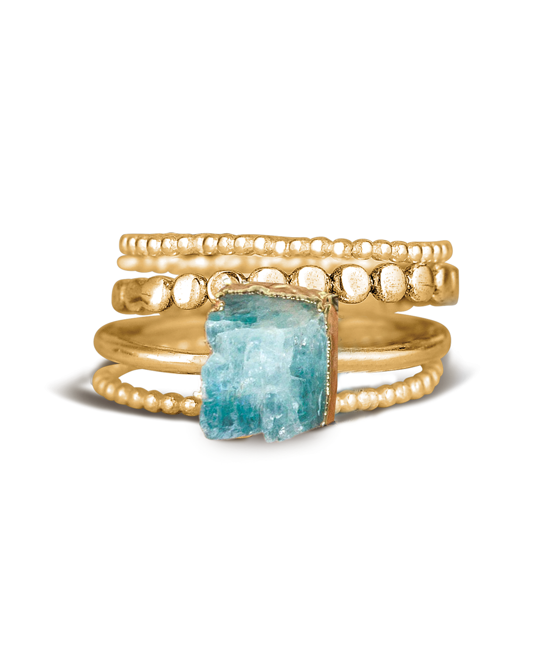 Aquamarine Stacking Ring Set
