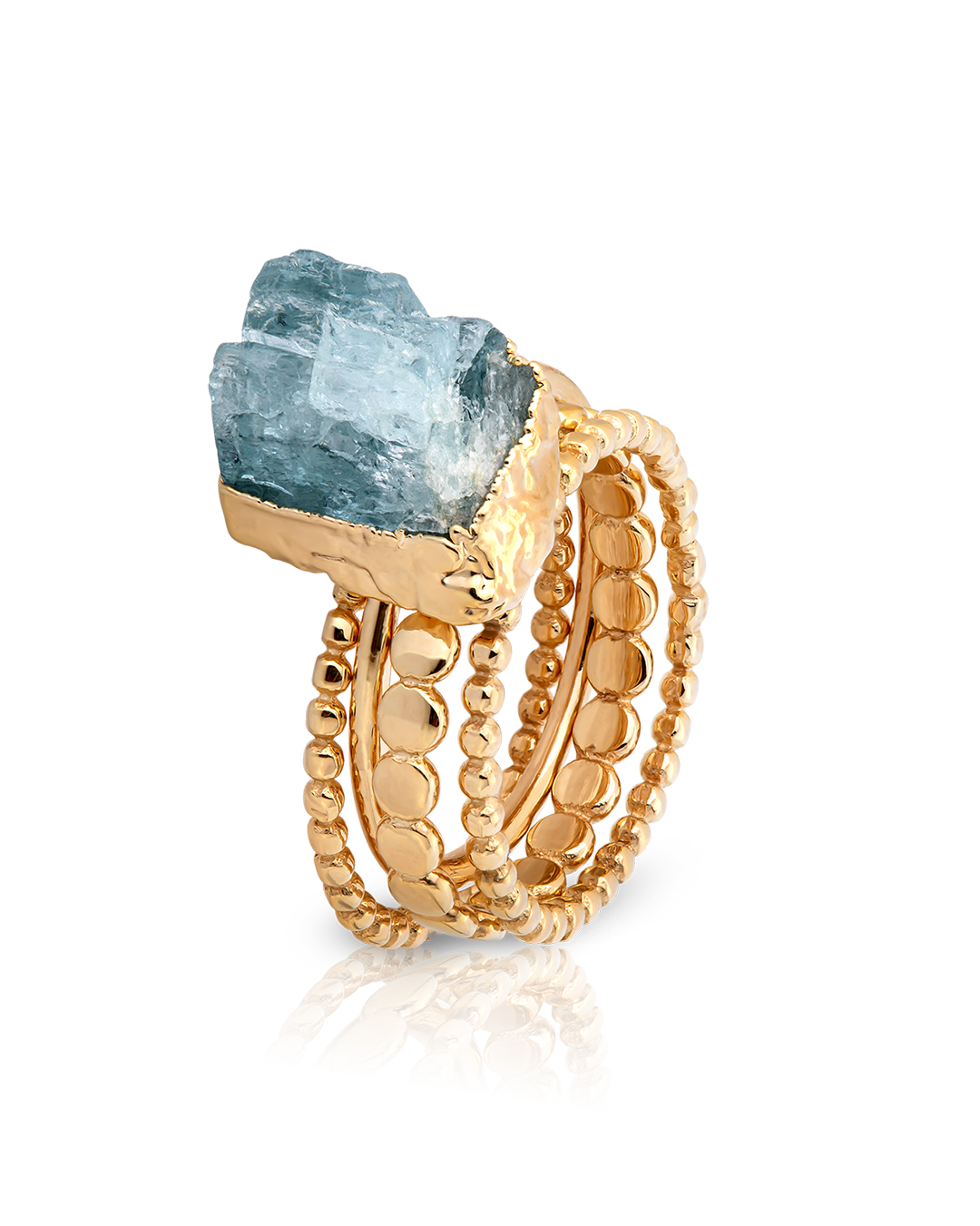 Aquamarine Stacking Ring Set