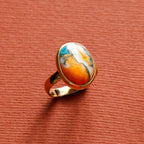 Oyster Turquoise Gold Ring