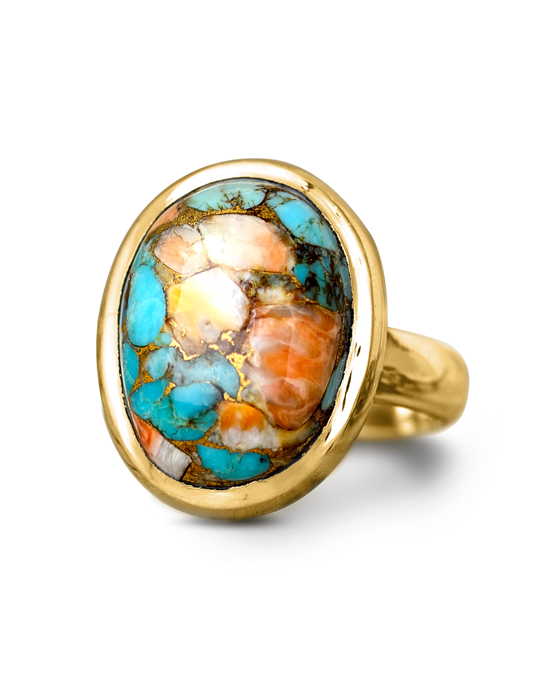Oyster Turquoise Gold Ring