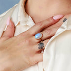 Boho Moonstone Gold Ring