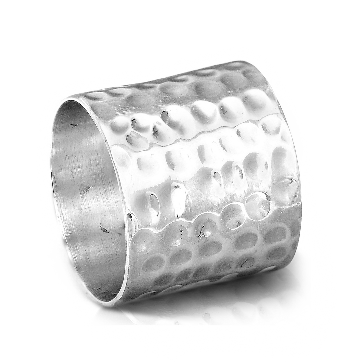 Hammered Wide Band Ring